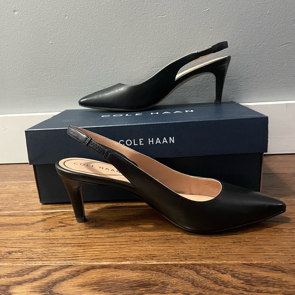 Cole Haan Elegant Black Slingback Heels